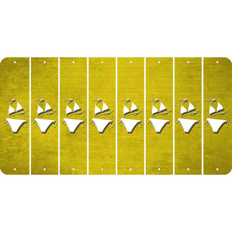 Yellow Oil Rubbed Cut Fun Strips (Set of 8) BIKINI