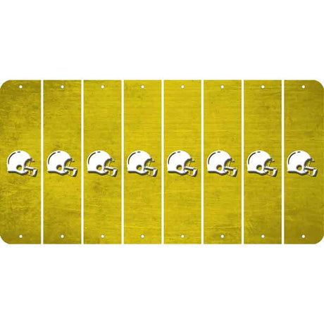 Yellow Oil Rubbed Cut Fun Strips (Set of 8) FOOTBALL HELMET