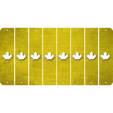 Yellow Oil Rubbed Cut Fun Strips (Set of 8) MAPLE LEAF