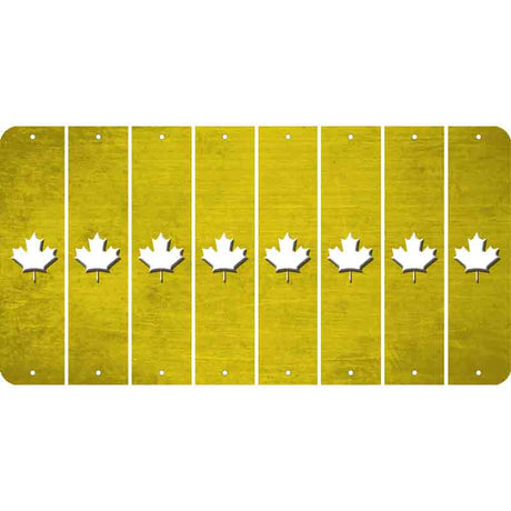 Yellow Oil Rubbed Cut Fun Strips (Set of 8) MAPLE LEAF