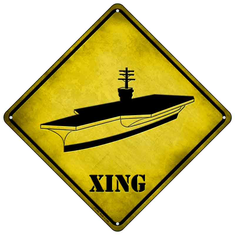 Aircraft Carrier Novelty Metal Crossing Sign