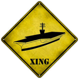 Aircraft Carrier Novelty Metal Crossing Sign