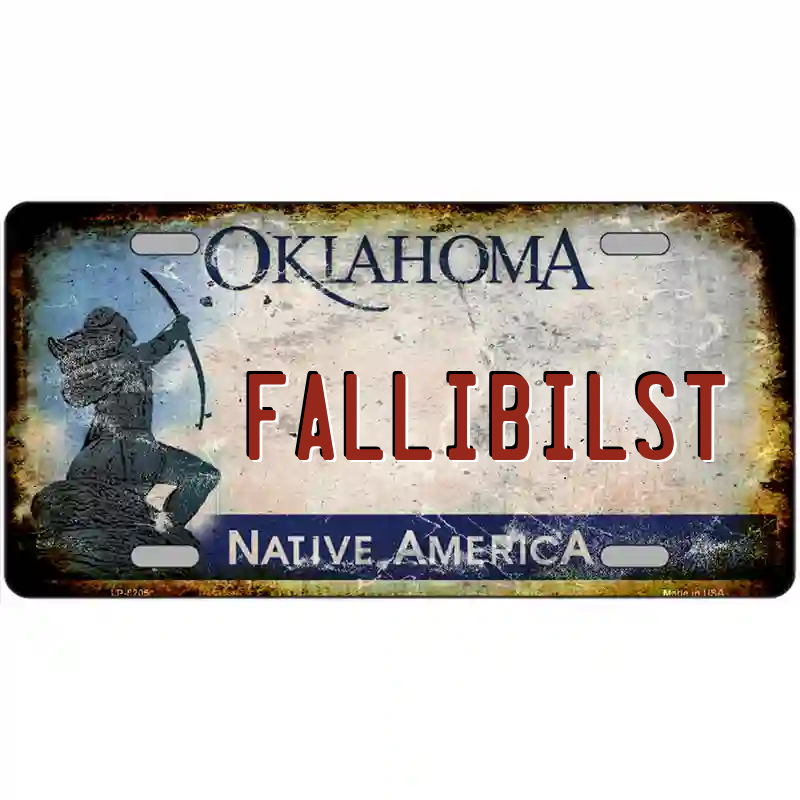 Oklahoma Rusty Novelty Metal License Plate