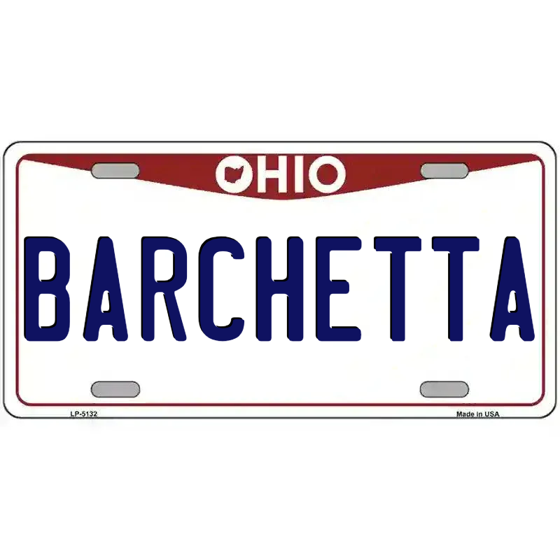 Ohio Red Blank Novelty Metal License Plate