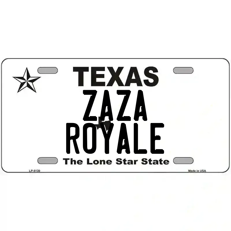 Texas White Blank Novelty Metal License Plate