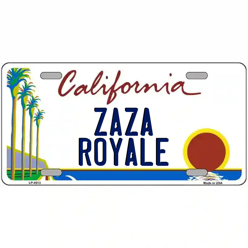 California Novelty State Blank Metal License Plate