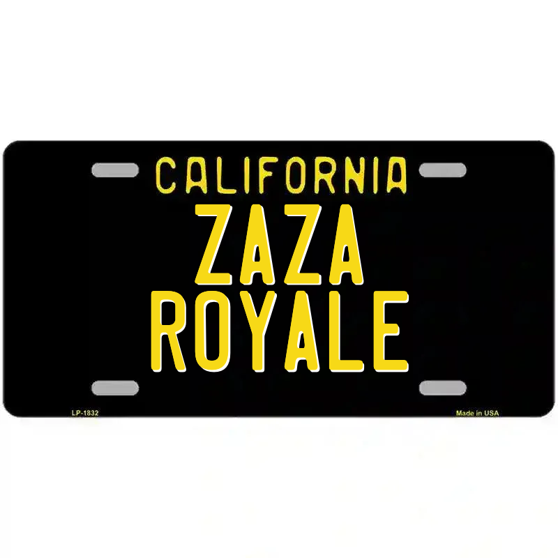 California Black Novelty State Metal License Plate
