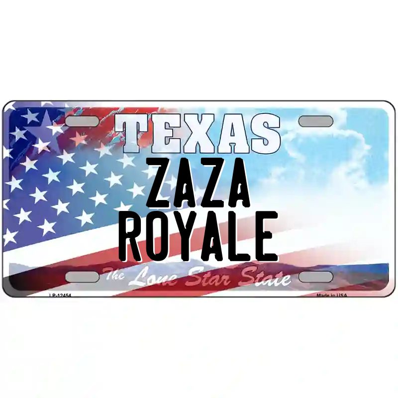 Texas Lone Star Plate American Flag Novelty Metal License Plate