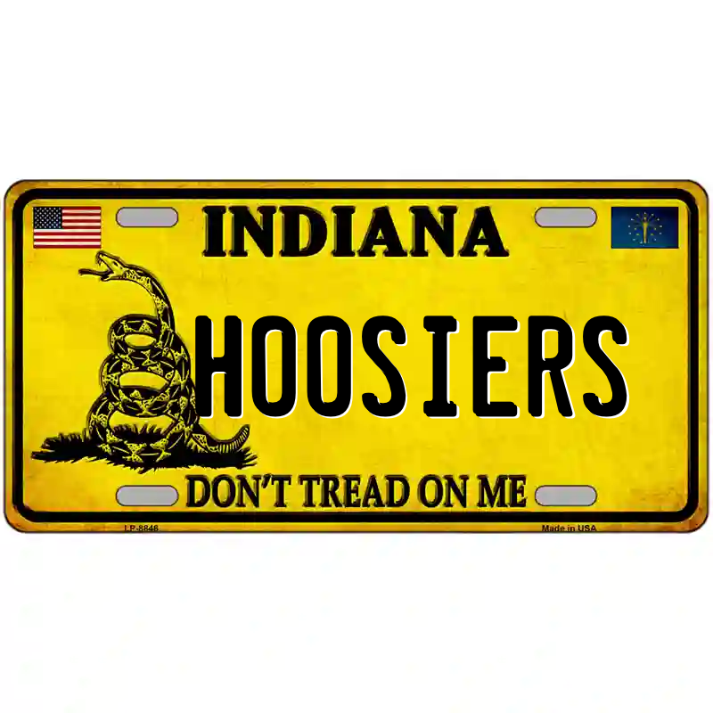 Indiana Dont Tread On Me Metal Novelty License Plate
