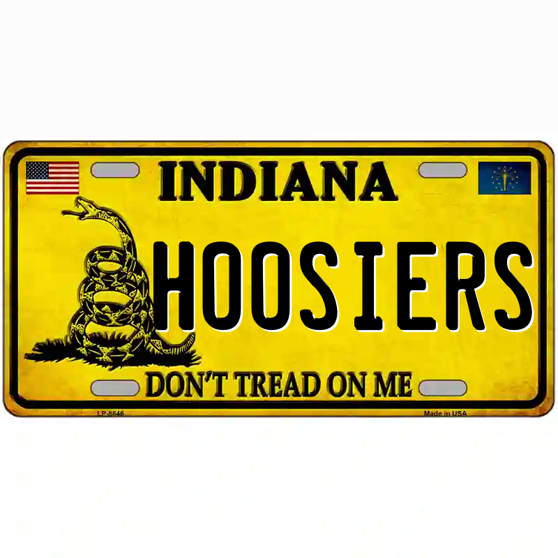 Indiana Dont Tread On Me Metal Novelty License Plate