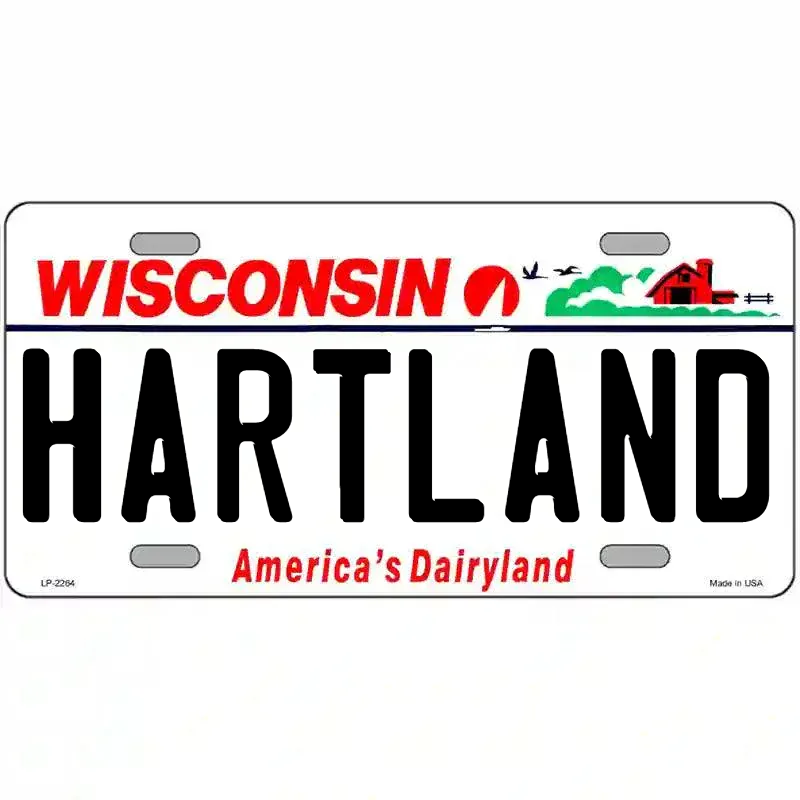 Wisconsin Novelty State Blank Metal License Plate