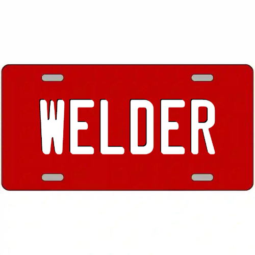 Red Solid Metal Novelty License Plate
