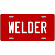 Red Solid Metal Novelty License Plate