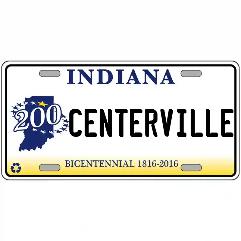 Indiana State Bicentennial Novelty Metal License Plate