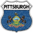 Pennsylvania State Flag Highway Shield Metal Sign