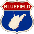 West Virginia Silhouette Novelty Metal Highway Shield Sign