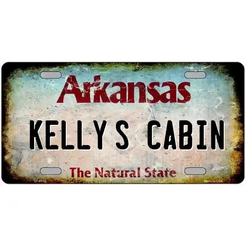 Arkansas State Rusty Novelty Metal License Plate