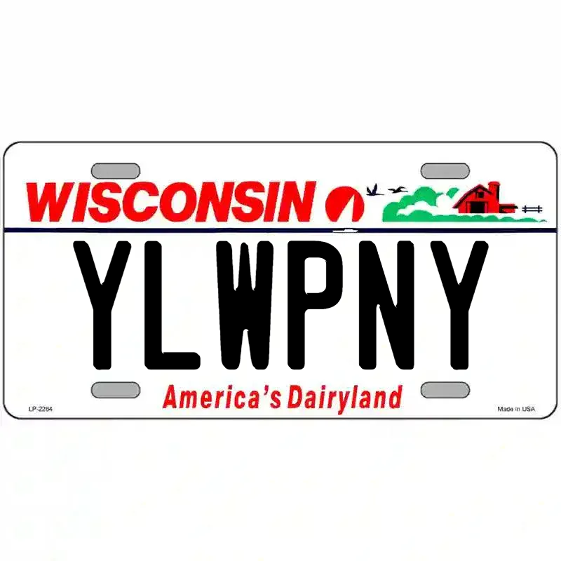 Wisconsin Novelty State Blank Metal License Plate