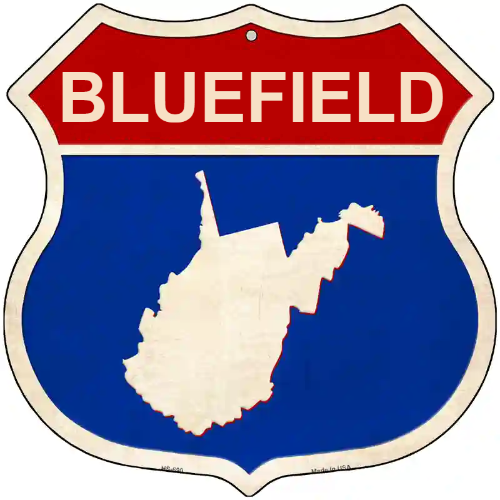 West Virginia Silhouette Novelty Metal Highway Shield Sign