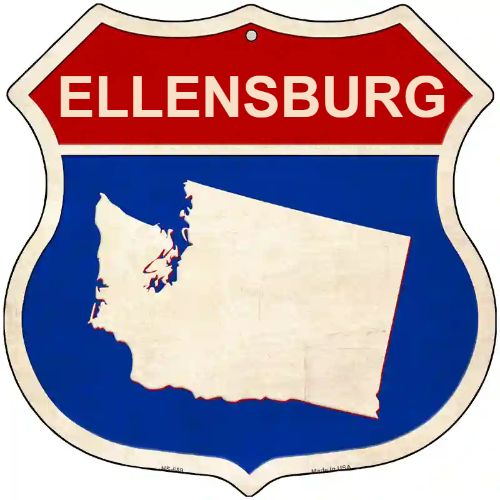 Washington Silhouette Novelty Metal Highway Shield Sign