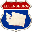 Washington Silhouette Novelty Metal Highway Shield Sign