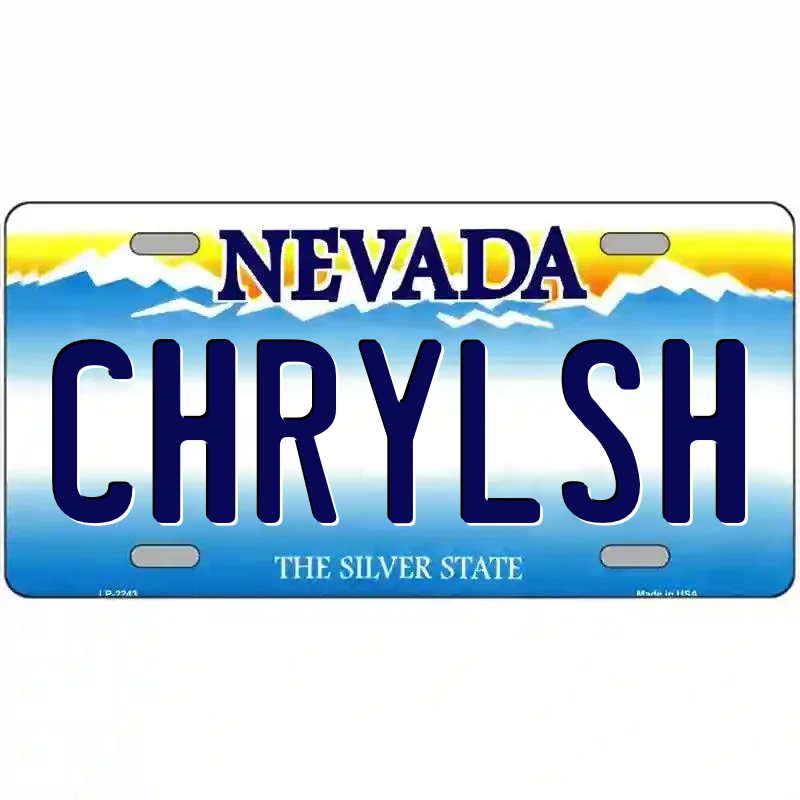 Nevada Novelty State Blank Metal License Plate