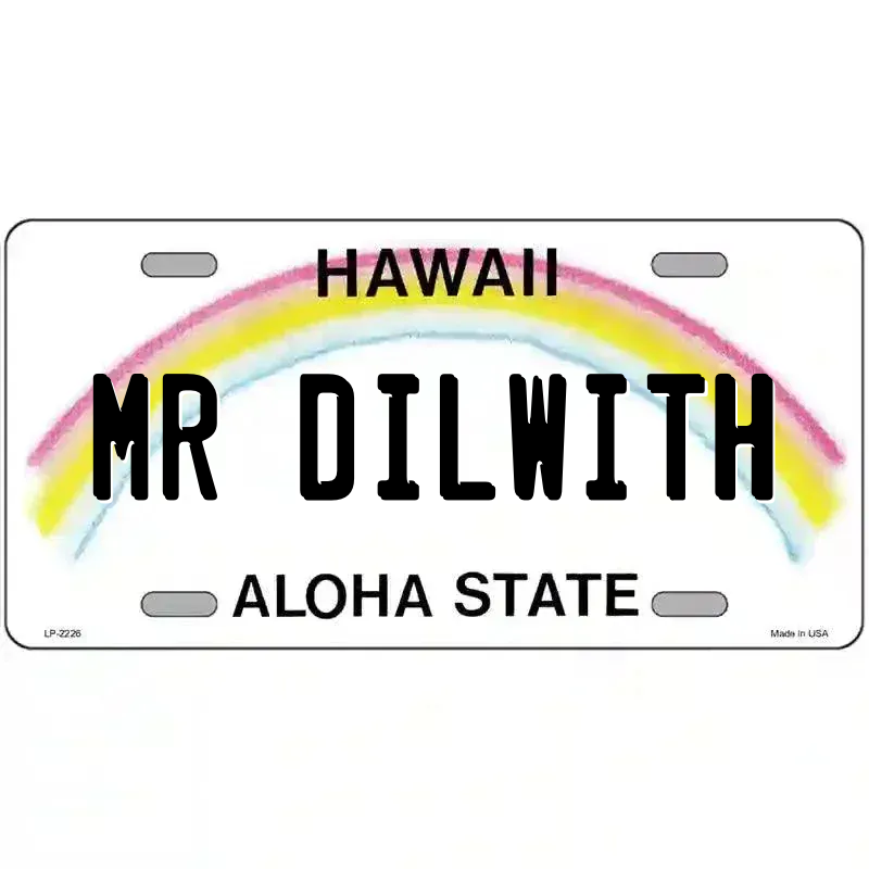 Hawaii Novelty State Blank Metal License Plate