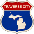 Michigan Silhouette Novelty Metal Highway Shield Sign