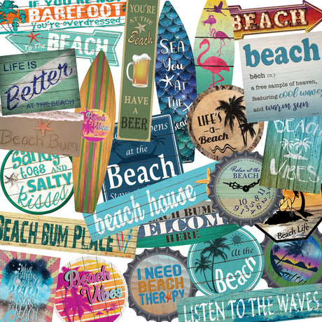 Beach 50 Piece Wholesale Novelty Assorted Sticker Decal Pack