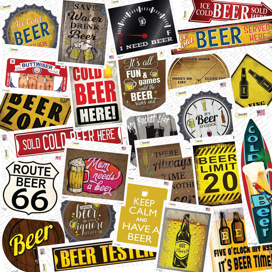 Beer 50 Piece Wholesale Novelty Assorted Sticker Decal Pack