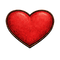 Red heart with a textured border on a white background