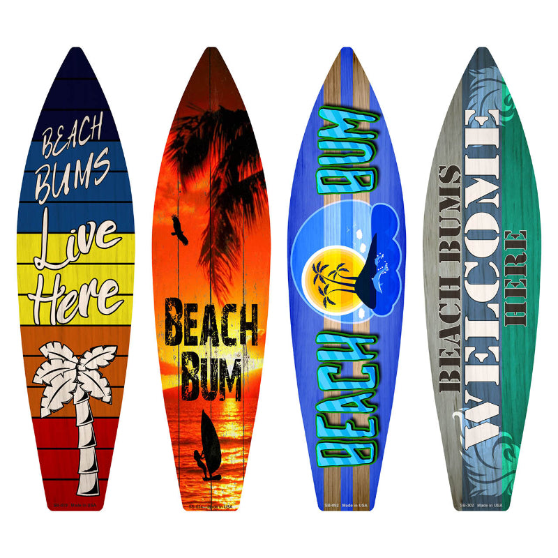 Beach Bums Surfboard Set Novelty Metal Set of 4 SB-Pack-03