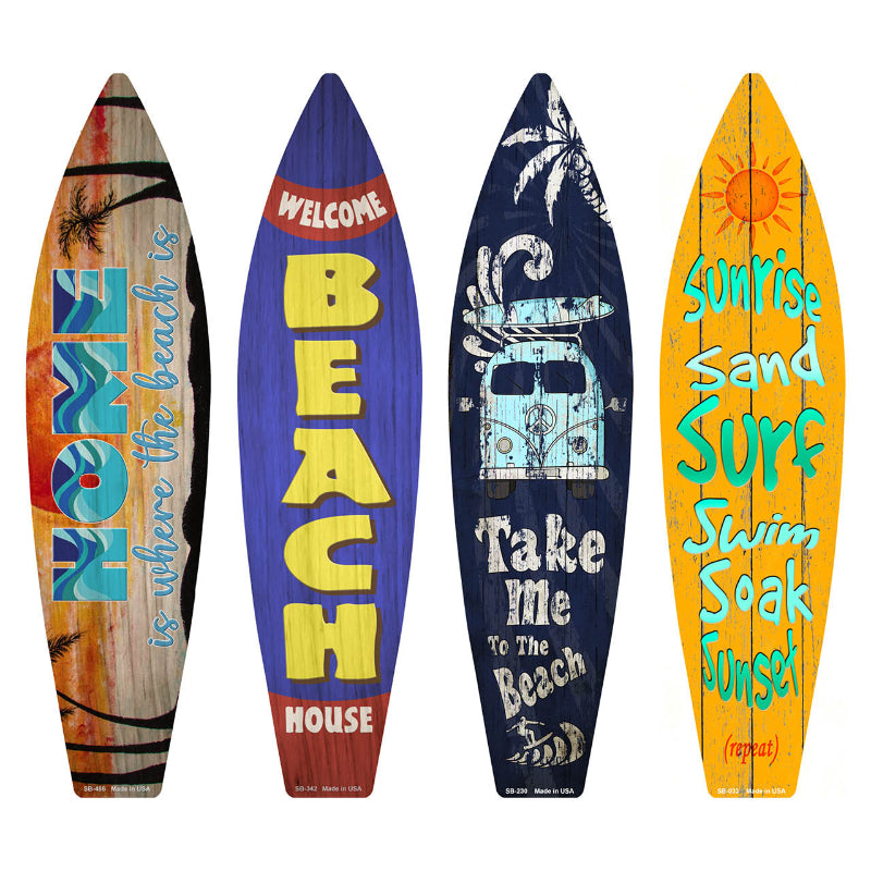 Busy at the Beach Surfboard Set Novelty Metal Set of 4 SB-Pack-04