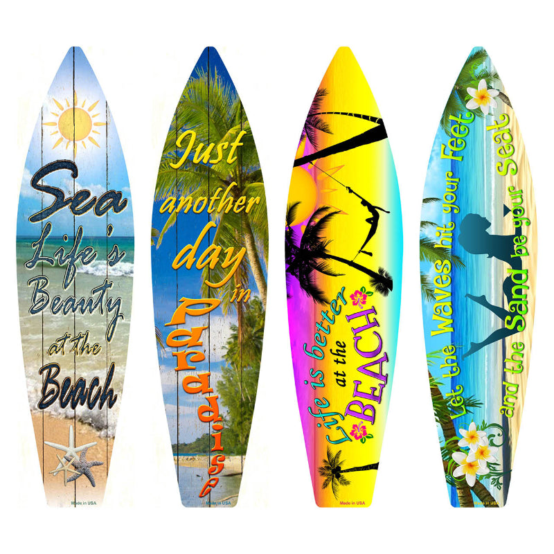 Beach Paradise Surfboard Set Novelty Metal Set of 4 SB-Pack-05