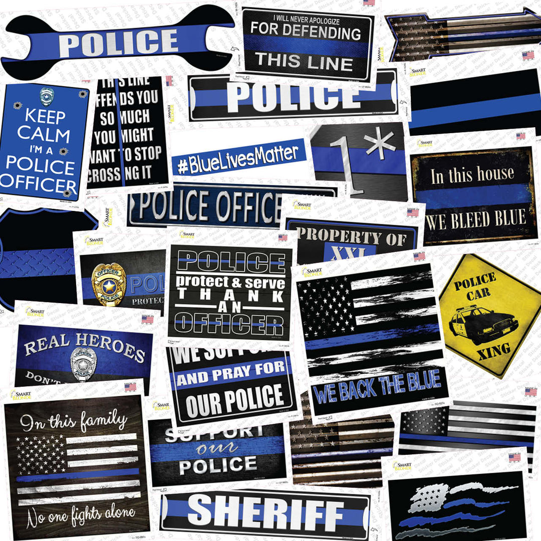 Police 50 Piece Wholesale Novelty Assorted Sticker Decal Pack