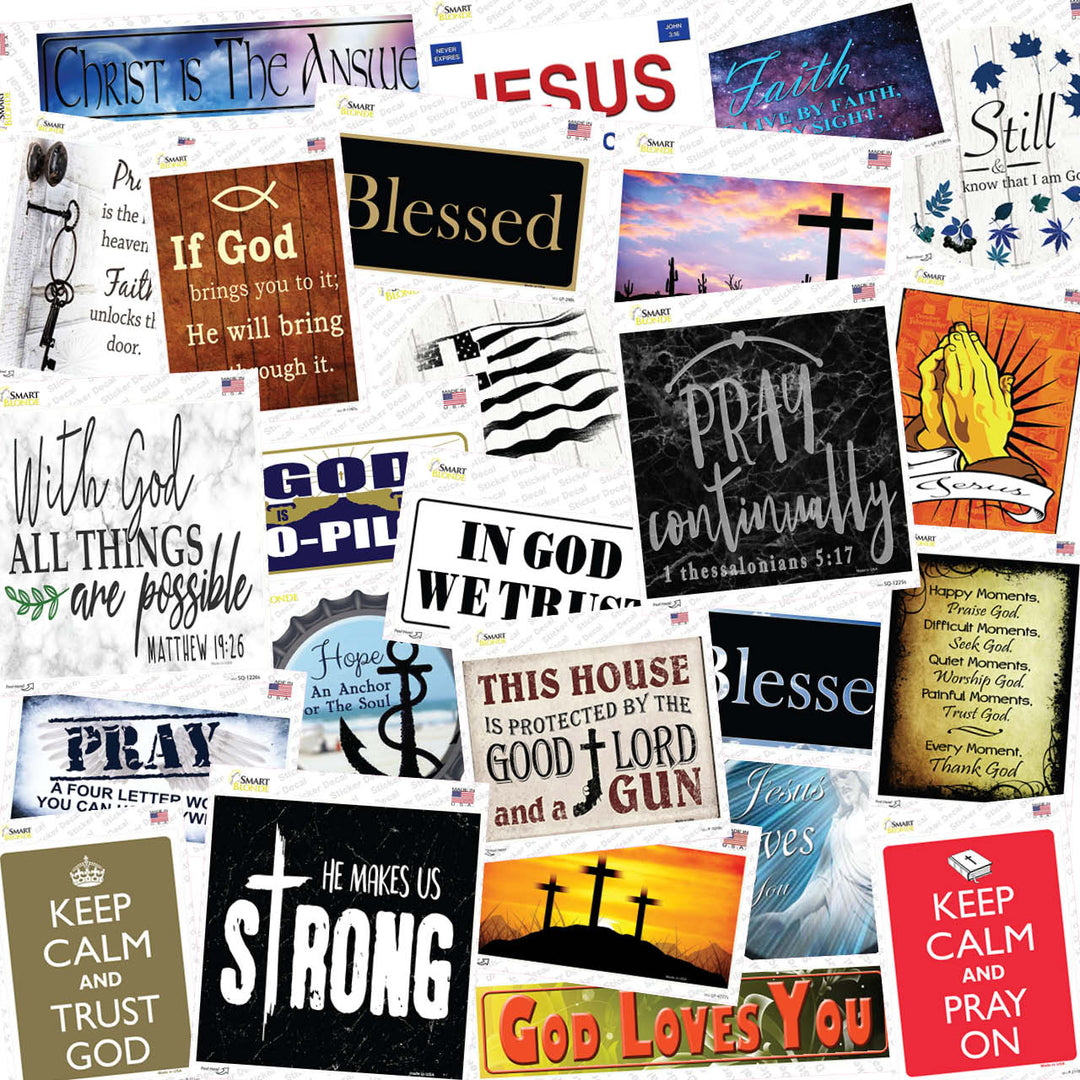 Religious 50 Piece Wholesale Novelty Assorted Sticker Decal Pack