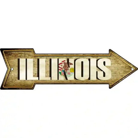 Illinois Novelty Metal Arrow Sign 17" x 5" (A)