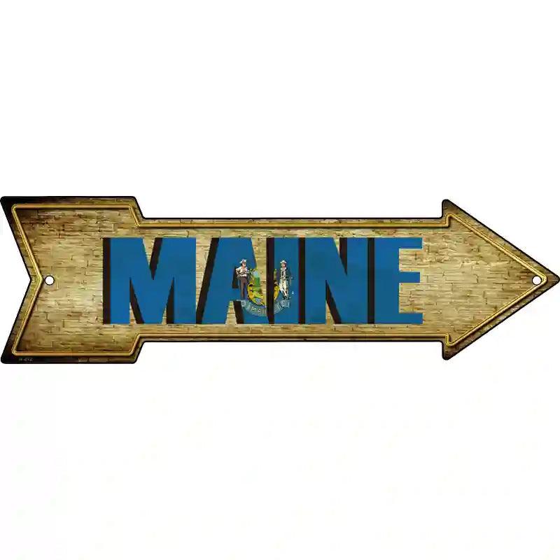 Maine Novelty Metal Arrow Sign 17" x 5" (A)