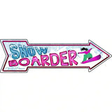 Snowboarder Girl Novelty Metal Arrow Sign 17" x 5" (A)