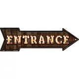 Entrance Bulb Letters Novelty Metal Arrow Sign 17" x 5" (A)