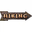 Hiking Bulb Letters Novelty Metal Arrow Sign 17" x 5" (A)