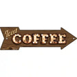 Iced Coffee Bulb Letters Novelty Metal Arrow Sign 17" x 5" (A)