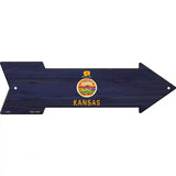 Kansas State Flag Novelty Metal Arrow Sign 17" x 5" (A)