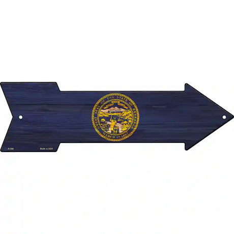 Nebraska State Flag Novelty Metal Arrow Sign 17" x 5" (A)