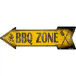 BBQ Zone Left Novelty Metal Arrow Sign 17" x 5" (A)