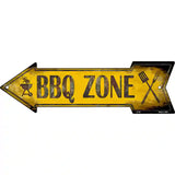 BBQ Zone Left Novelty Metal Arrow Sign 17" x 5" (A)