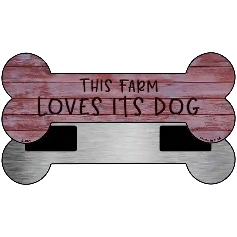 Loves Its Dog Novelty Metal Bone Magnet 3.5" x 9" Magnet (B)