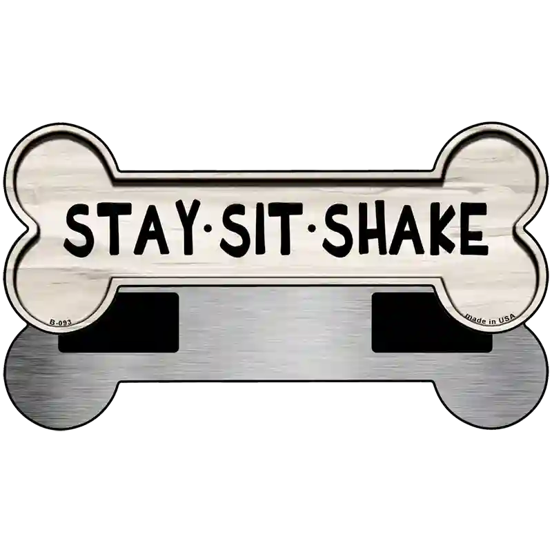 Stay Sit Shake Novelty Metal Bone Magnet