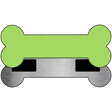 Lime Green Novelty Metal Bone Magnet