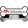 I Love Chihuahuas Novelty Metal Bone Magnet B-133 3.5" x 9" Magnet (B)